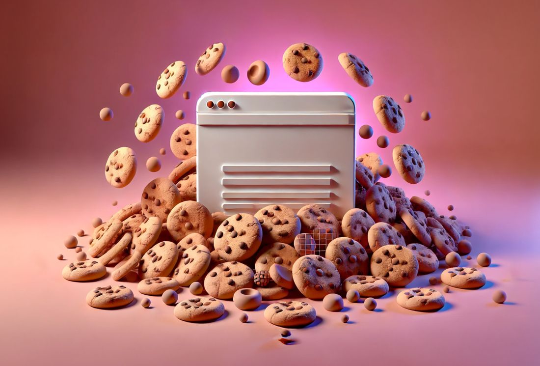 Darstellung Webseite mit zu vielen Cookies (AI Generiert)