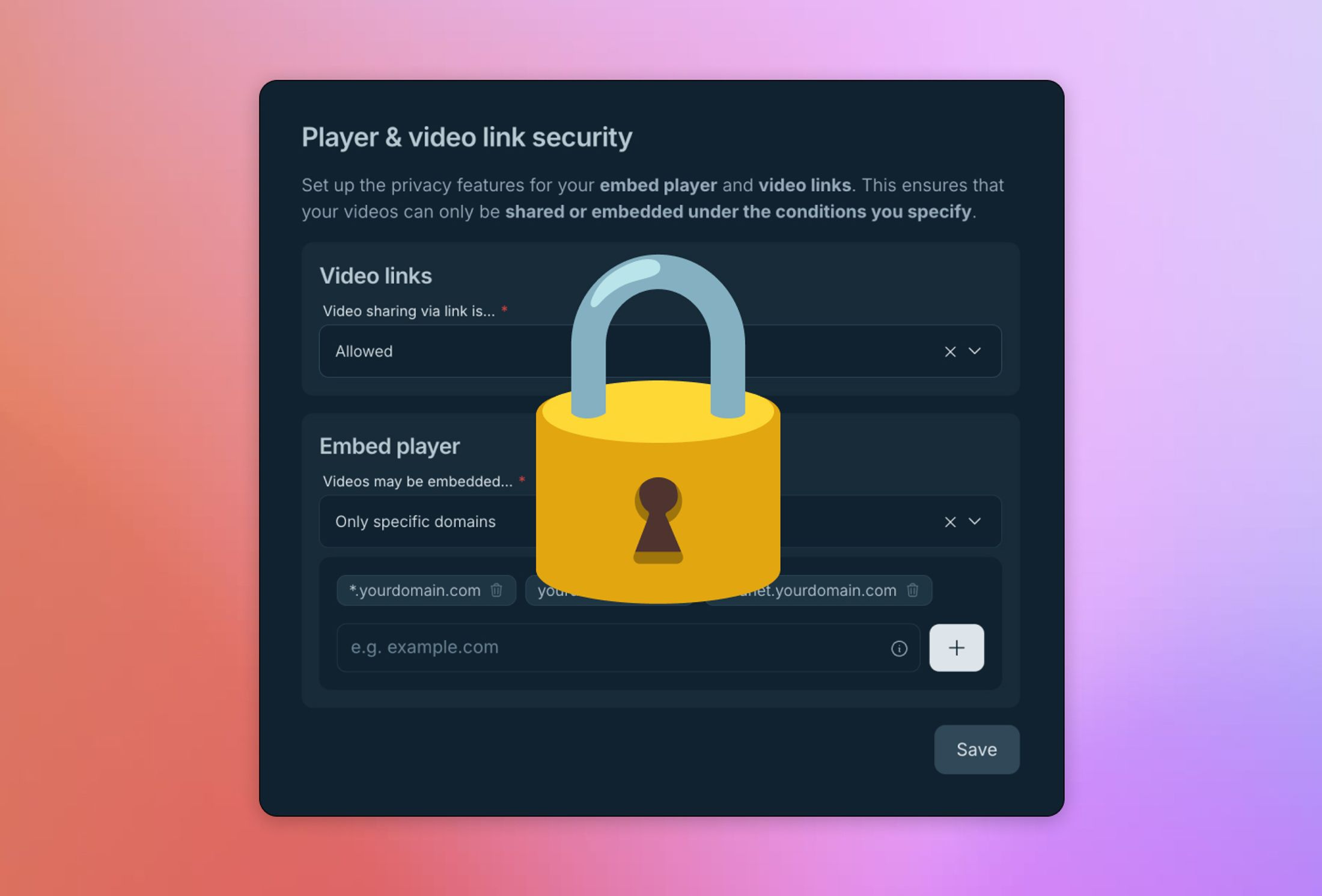 Sichbarkeit von Videos auf bestimmte Domains einschränken