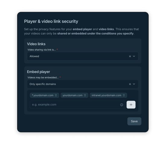 Optionen für Video Security