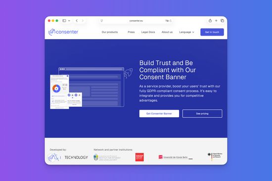 Screenshot Consenter Webseite