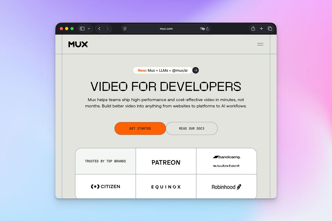 Screenshot MUX Website