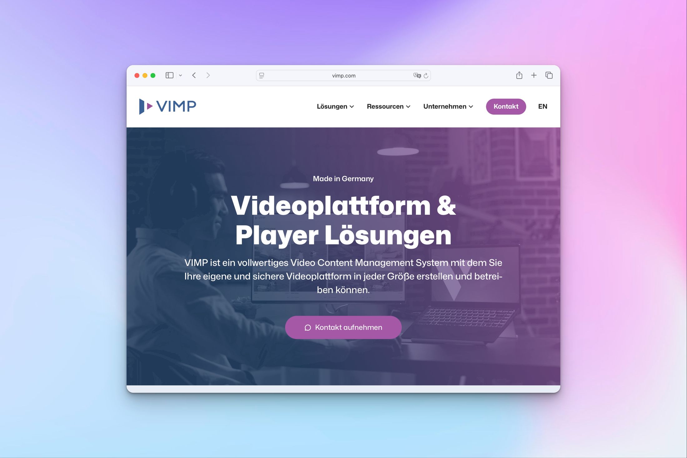Screenshot German VIMP Website